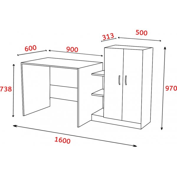 Still skrivbord 160x60 cm - Vit/antracit Still skrivbord 160x60 cm - Vit/antracit