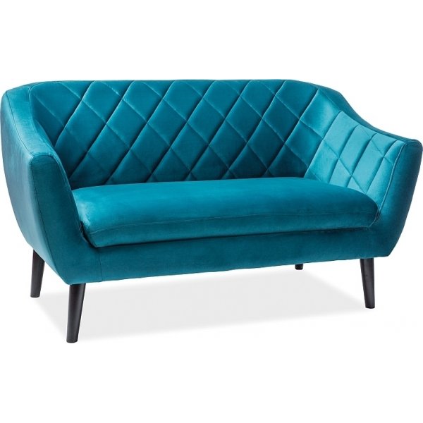 Molly 2- sits soffa - Turkos sammet