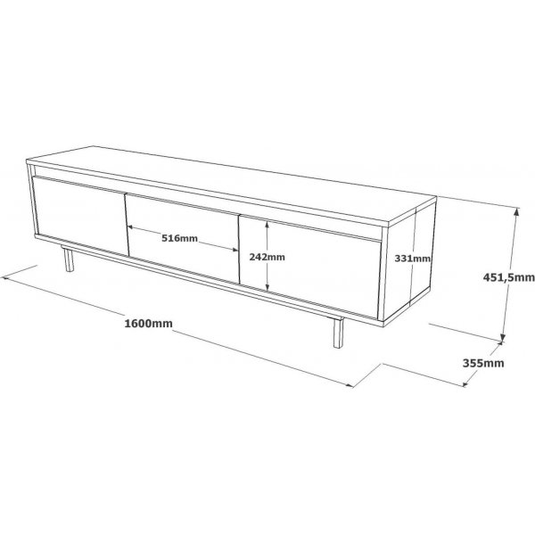 Luvio TV-bänk 1 - Ek/svart Luvio TV-bänk 1 - Ek/svart