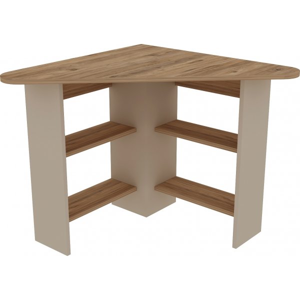 Corner hrnskrivbord 80 x 80 cm - Furu/beige