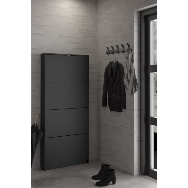 Meuble  chaussures  4 compartiments - Noir