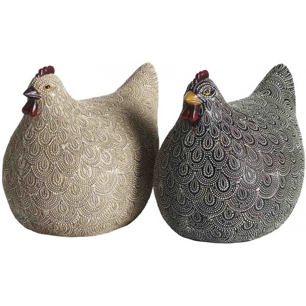 Décoration poule 20 x 15 x 17 cm - Beige Décoration poule 20 x 15 x 17 cm - Beige