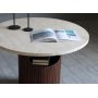 Arto runt soffbord hjd 60 cm - Valnt / Travertin
