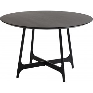 Table  manger Ooid 120 cm - Placage frne teint noir/noir