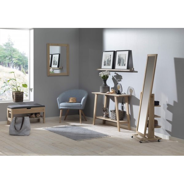 Varg tavellist 120 cm - Vitkalkad ek