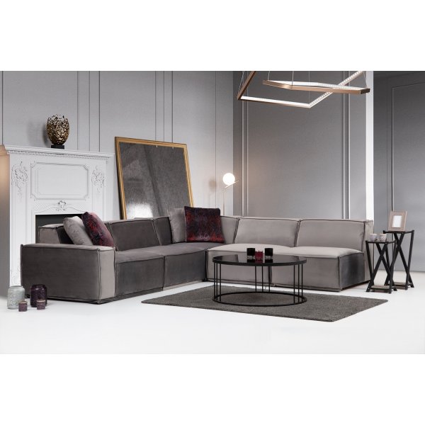 Canap d'angle Lego 276 cm droite - Gris