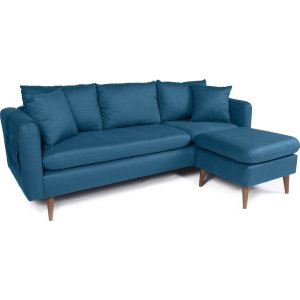 Canap divan droit Sofia - Bleu fonc
