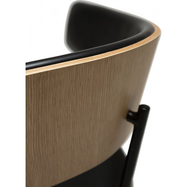 Chaise avec cadre pour berceau - PU noir/placage chêne Chaise avec cadre pour berceau - PU noir/placage chêne