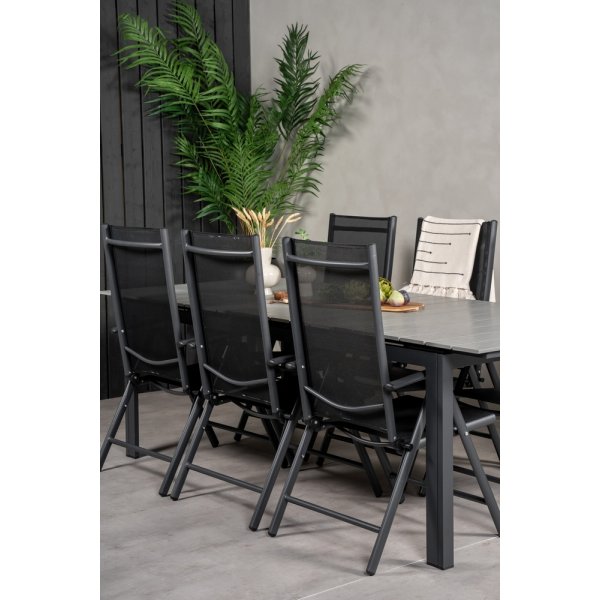 Levels utematgrupp med 6 st Break positionsstolar - Svart/Gr