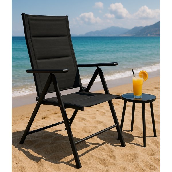 Matgrupp: 6 stolar och matbord 205 x 90 cm svart/gr� - Las Vegas/Asta