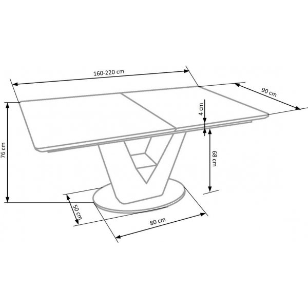 Table à manger Valentino 160-220 x 90 cm - Marbre gris/gris clair/or Table à manger Valentino 160-220 x 90 cm - Marbre gris/gris clair/or