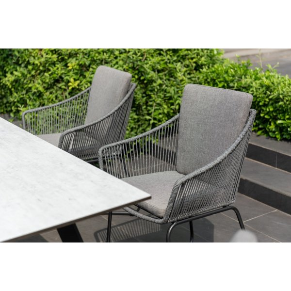 Lifestyle Garden Opal utegrupp med 220 cm långt matbord och 6 st matstolar - Grå / Rep Lifestyle Garden Opal utegrupp med 220 cm långt matbord och 6 st matstolar - Grå / Rep