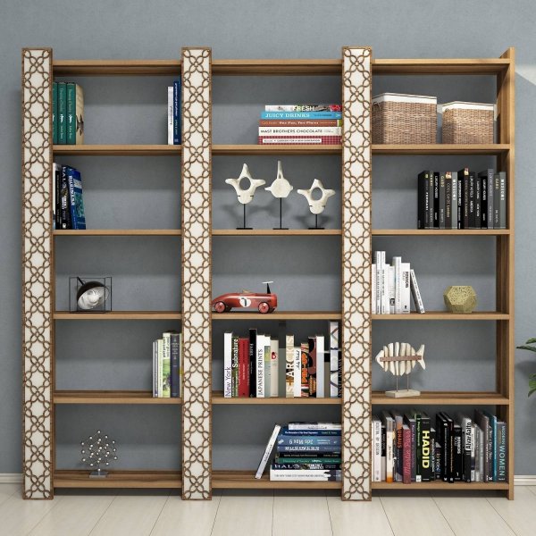 Miesta boekenkast - Walnoot/creme Miesta boekenkast - Walnoot/creme