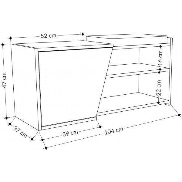 Banc d'entre Fiona - Anthracite/blanc