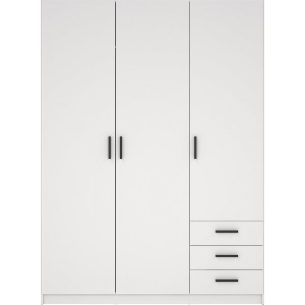 Armoire Sprint avec 3 portes et 3 tiroirs - Blanc Armoire Sprint avec 3 portes et 3 tiroirs - Blanc