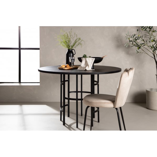 Table à manger Laholm Ø115 cm - Noir Table à manger Laholm Ø115 cm - Noir