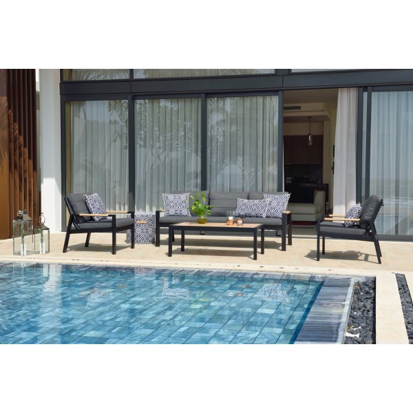 Panama lounge groep 2 - Zwart/geel