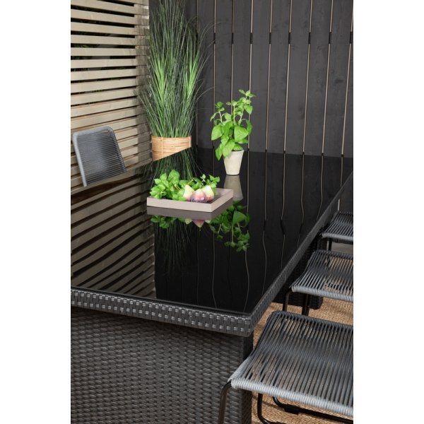 Padova utematgrupp med 6 st Lindos stolar - Svart/Grå Padova utematgrupp med 6 st Lindos stolar - Svart/Grå