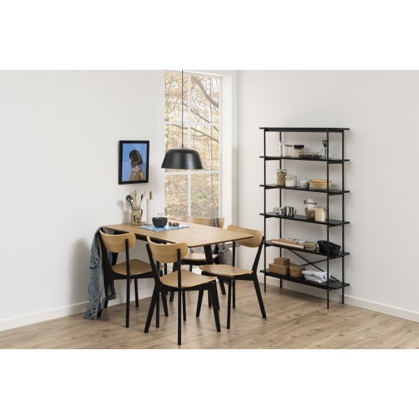 Table  manger Roxby 80-120 cm - Chne/noir