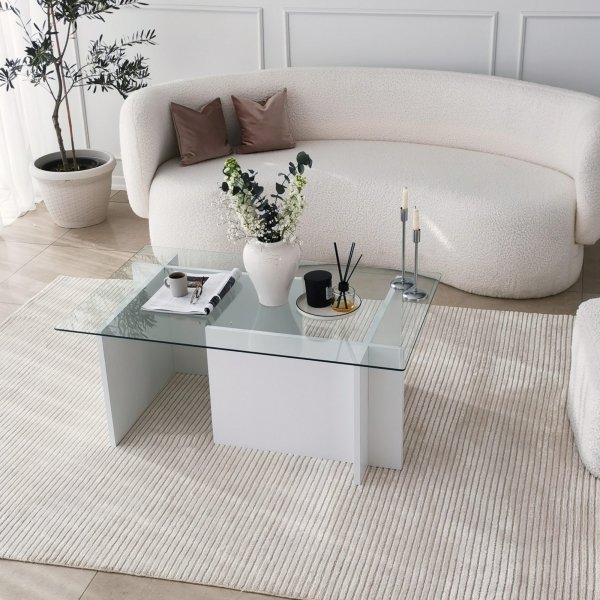 Table basse Escape 105x65 cm - Blanc Table basse Escape 105x65 cm - Blanc