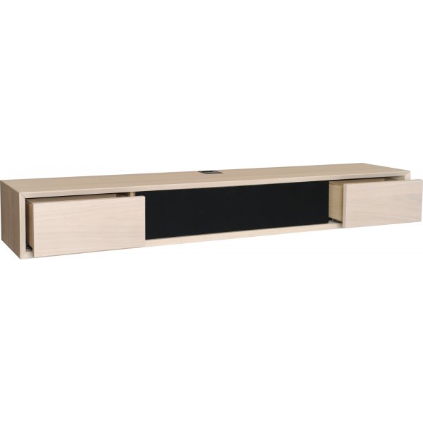 Banc média Vision 172 cm - Placage chêne pigmenté blanc Banc média Vision 172 cm - Placage chêne pigmenté blanc
