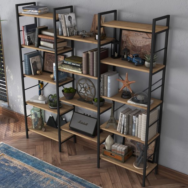 Hans bokhylla - Valnöt/svart Hans bokhylla - Valnöt/svart