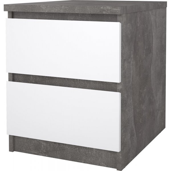 Naia sängbord 2 - Betong/vit Naia sängbord 2 - Betong/vit