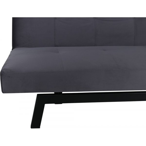 Bäddsoffa i mörkgrå sammet + Möbeltassar Bäddsoffa i mörkgrå sammet + Möbeltassar