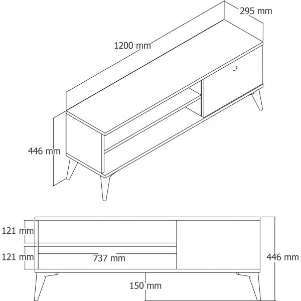 Banc multimdia rtro 120 cm - Blanc