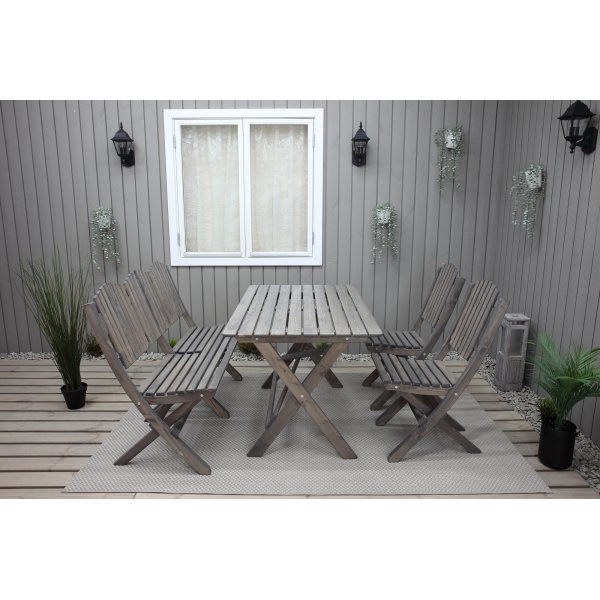 Haväng matgrupp (soffa med 2 stolar och bord) - Grå Haväng matgrupp (soffa med 2 stolar och bord) - Grå