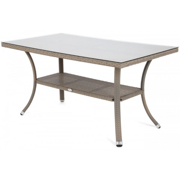 Matgrupp Sumba bord + 6 stolar & sittdynor - Beige melerad