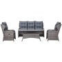 Orleans utembelgrupp hg rygg med recliner (3+1+1) - Gr konstrotting