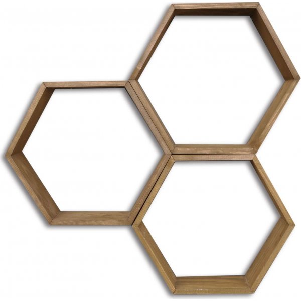 Hex wandplank - Walnoot