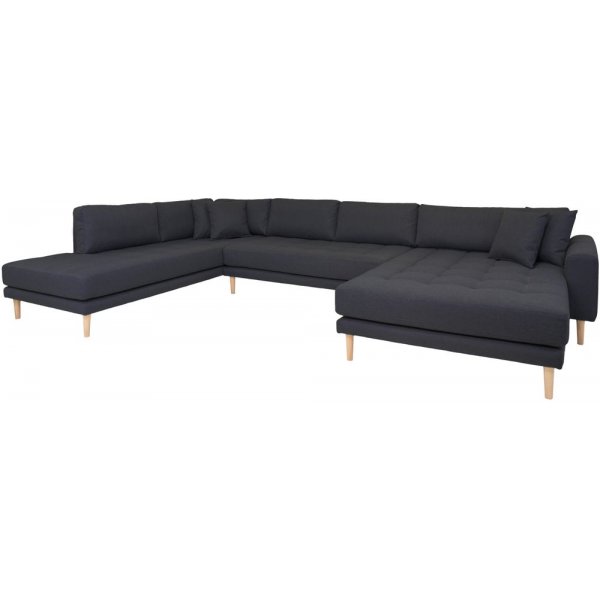 Lido U-soffa med öppen avslut - Mörkgrå Lido U-soffa med öppen avslut - Mörkgrå