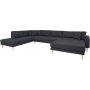 Lido U-soffa med ppen avslut - Mrkgr
