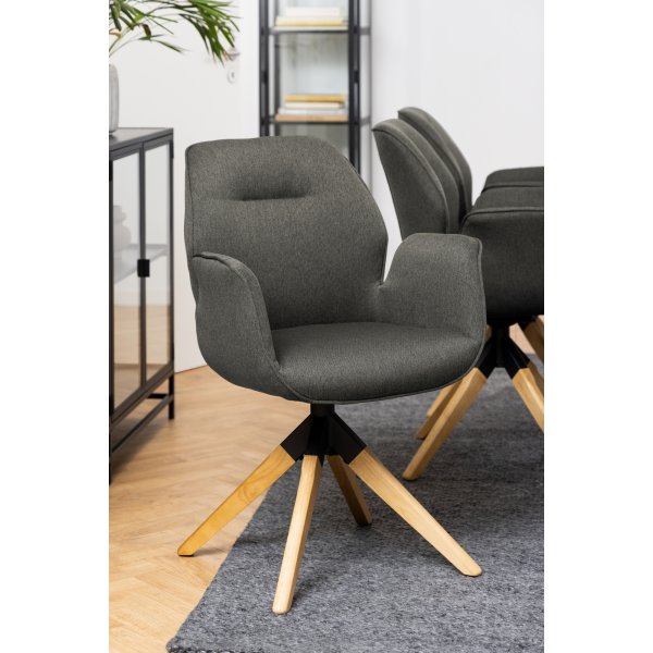 Fauteuil Aura - Gris foncé/chêne Fauteuil Aura - Gris foncé/chêne