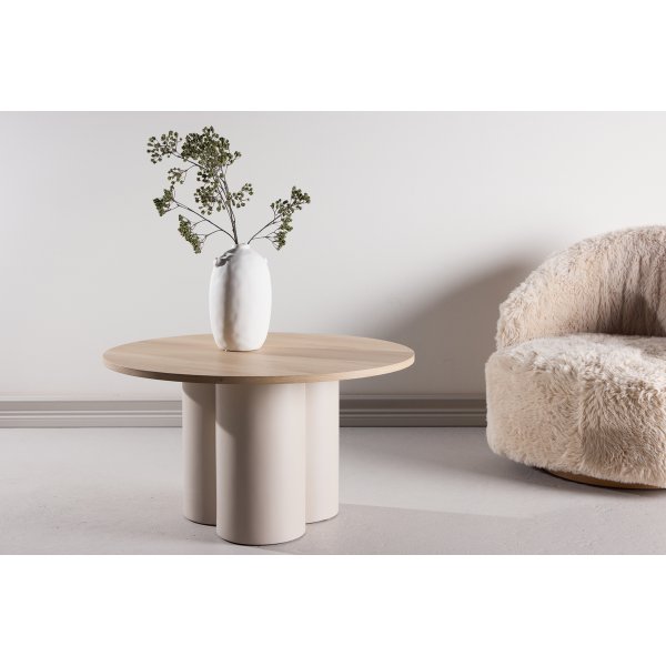 Soffbord Olivia Ø80 cm - beige / whitewash Soffbord Olivia Ø80 cm - beige / whitewash