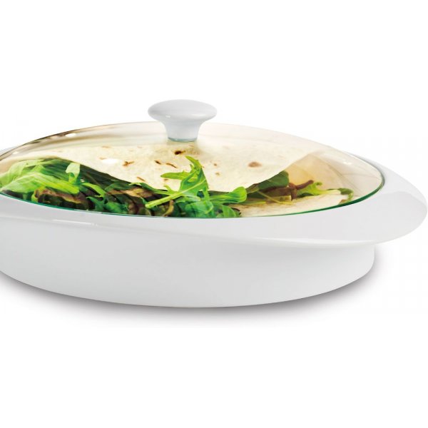 Serveringsfat med lock - Vit Serveringsfat med lock - Vit