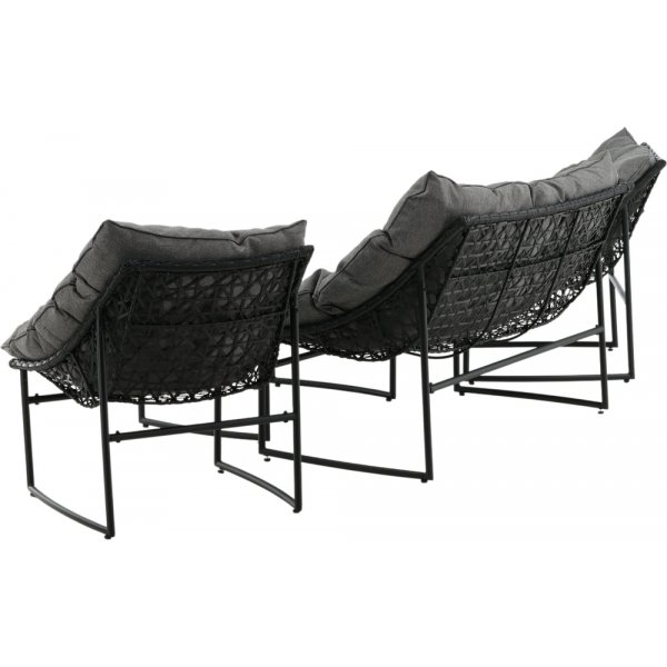 Groupe de canapés Tina - Noir/gris Groupe de canapés Tina - Noir/gris