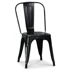 Chaise en tain Industry Ingo en tain - Noir bross / Argent + Pieds de meubles