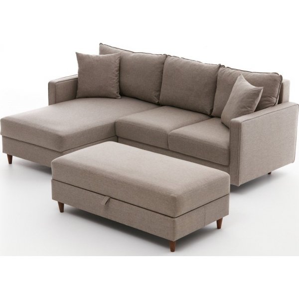 Canapé divan gauche Eca - Blanc crème Canapé divan gauche Eca - Blanc crème