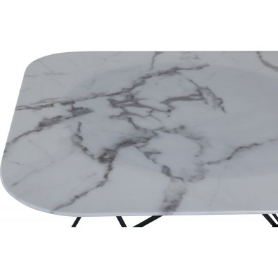 Michel soffbord 80 x 80 cm - Vit marmor