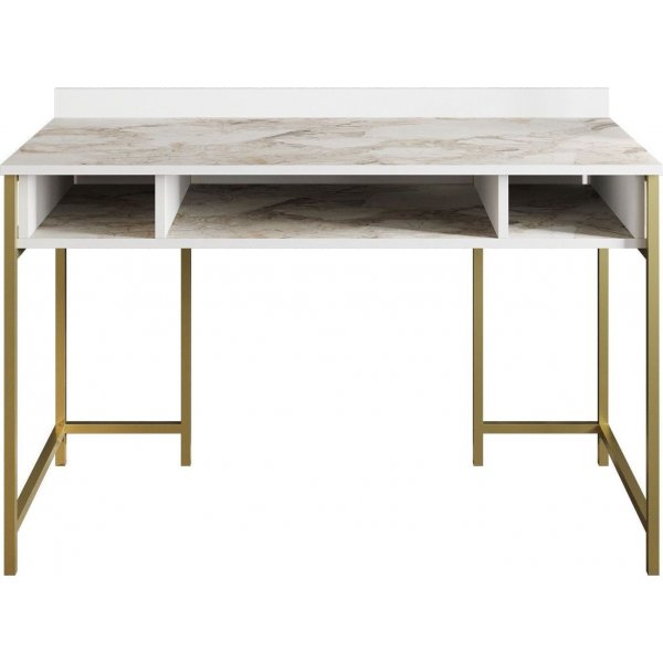 Bureau Tumata 120x60 cm - Or/blanc