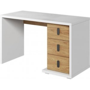 Simi skrivbord - Vit/hickory - Skrivbord med hyllor | lådor, Skrivbord, Kontorsmöbler