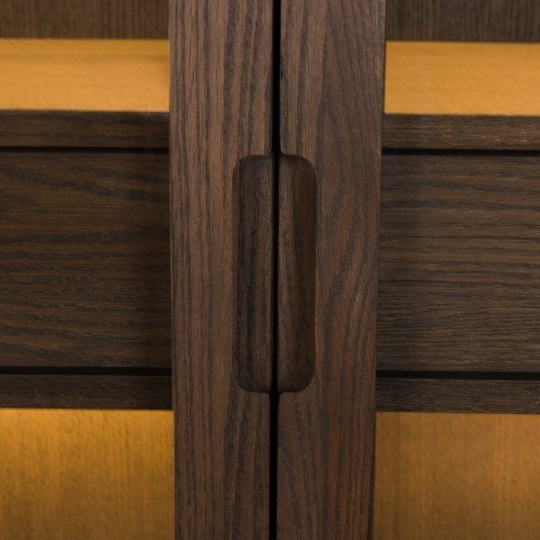 Glazen kast Belfort - Bruin eiken Glazen kast Belfort - Bruin eiken