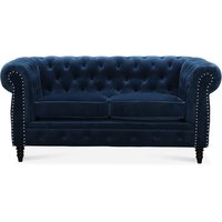 Chesterfield Cambridge 2-sits soffa - Blå sammet Chesterfield Cambridge 2-sits soffa - Blå sammet