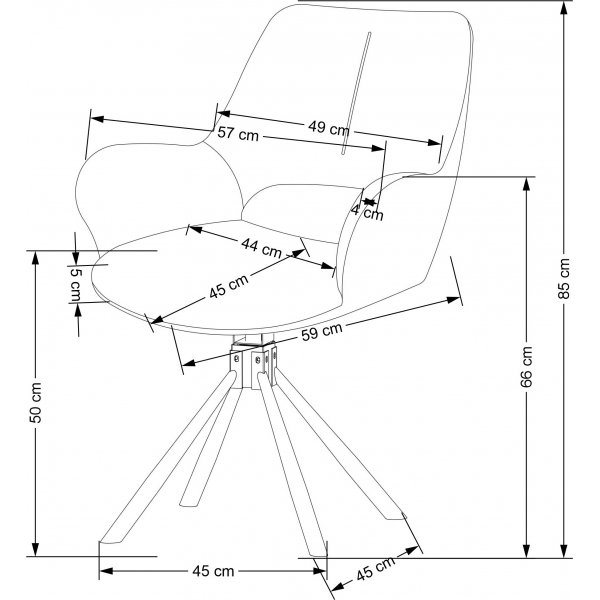 Cadeira eetkamerstoel 494 - Grijs/zwart Cadeira eetkamerstoel 494 - Grijs/zwart