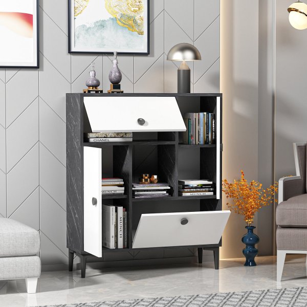 Sindy skåp - Svart/vit Sindy skåp - Svart/vit