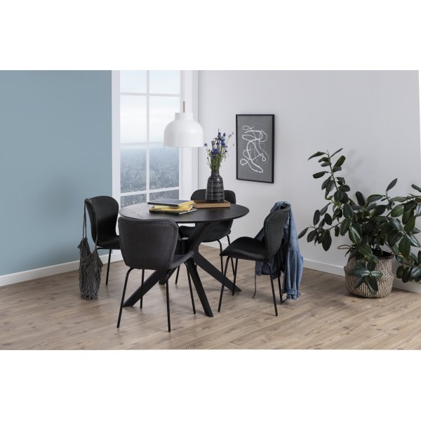 Table à manger Duncan Ø105 cm - Noir Table à manger Duncan Ø105 cm - Noir