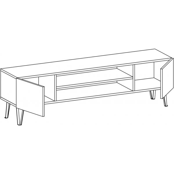 Banc multimédia Bloom - Anthracite/chêne Banc multimédia Bloom - Anthracite/chêne